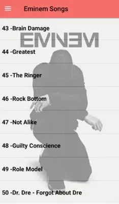 Eminem Songs Offline(50 songs) android App screenshot 1